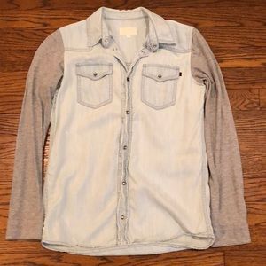 This is a perfectly kept Gucci shirt. it is a size 12 boys denim/cloth button up